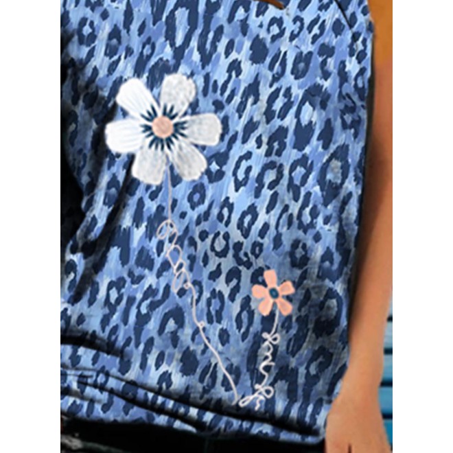 Women's Cami Tops Leopard Floral Print Cutout Top