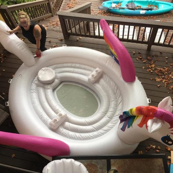 ZYZYZY Pool Float Oversized Unicorn Sustainable Outdoor Swimming Pool Party Summer Beach Toys Kids Adults Multiplayer Pool Inflatable Float-A 429x302x152cm