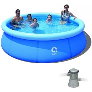 YPC Inflatable Swimming Pool, Inflatable Ring Round Above Ground Swimming Pool Set, with Filter Pump and Type 1 Filter Cartridge（12ft 30in）