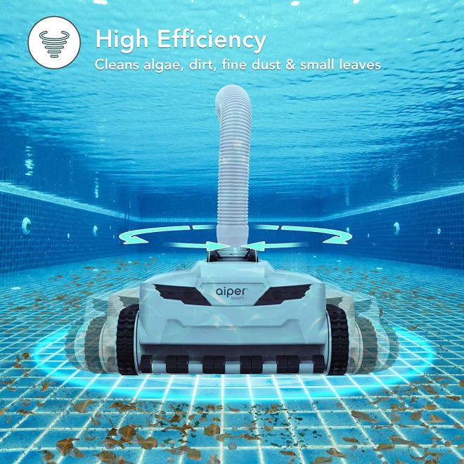 AIPER SMART Automatic Suction Pool Vacuum Cleaner, 360° Rotatable Wall Climbing Suction-Side Cleaner for Inground Swimming Pools with 32ft Hoses(20pcs)