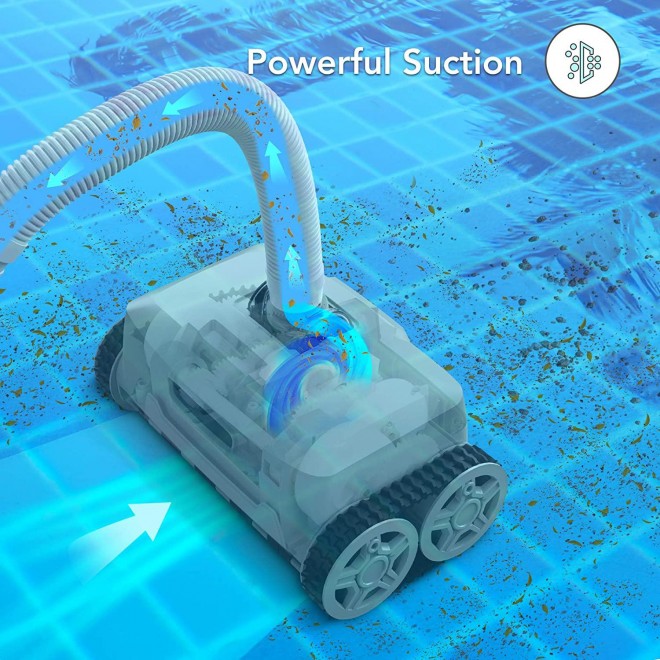 AIPER SMART Automatic Suction Pool Vacuum Cleaner, 360° Rotatable Wall Climbing Suction-Side Cleaner for Inground Swimming Pools with 32ft Hoses(20pcs)