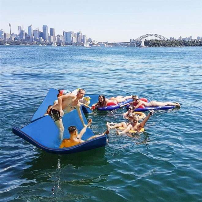 Outroad Water Floating Mat Water Floating Foam Pad for Lakes Lily Pad Beach Floatation Pad for Pools &Beach, Multiple Size, Blue/Yellow