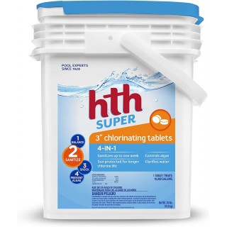 HTH 42014 Super 3-inch Chlorinating Tablets Swimming Pool Chlorine, 35 lbs