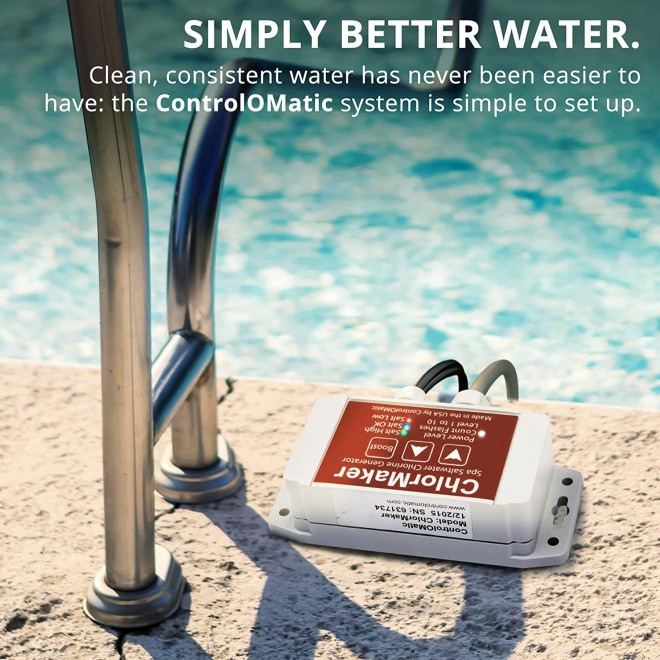 ChlorMaker Salt Water Hot Tub and Spa Chlorine Generator, Drape Over Saltwater System with 10 Power Levels, Boost Mode and Control Box