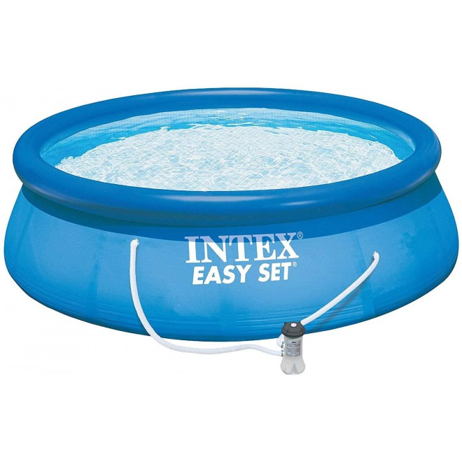 Intex 15ft x 48in Easy Set Above Ground Inflatable Pool w/Pump and Solar Cover