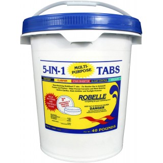 Robelle 1440M Chlorine Tabs Pool Sanitizer, 40-Pounds