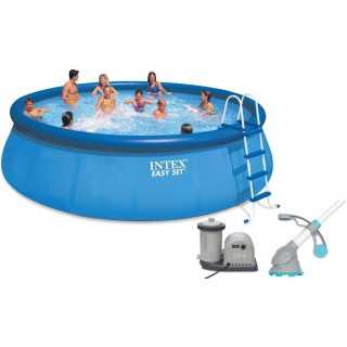 Intex 18ft x 48in Easy Set Above Ground Pool with Pump & Krill Automatic Vacuum