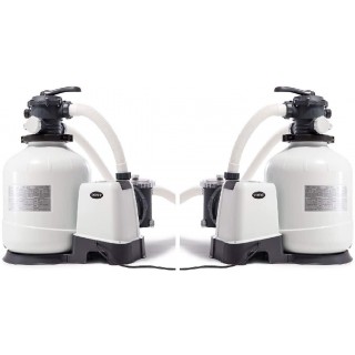 Intex 3000 GPH Above Ground Pool Sand Filter Pump with Automatic Timer (2 Pack)