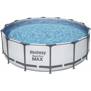 Bestway 5613HE Steel Pro MAX 14 x 4 Foot Puncture Resistant PVC Liner Above Ground Round Pool Set with Ladder, Cover, and Filter Pump