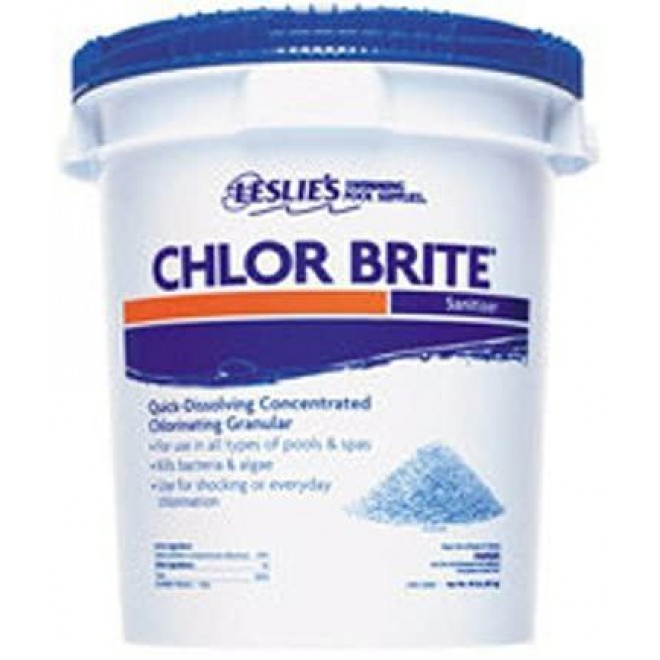 Leslies Chlor Brite 25lbs Granular Chlorine Bucket