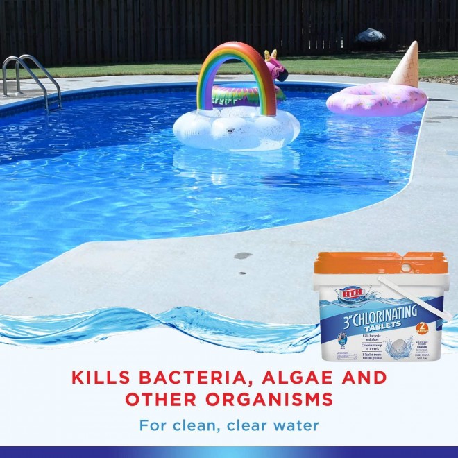 HTH 42030 3-inch Tablets Swimming Pool Chlorine, 37.5 lbs, Regular