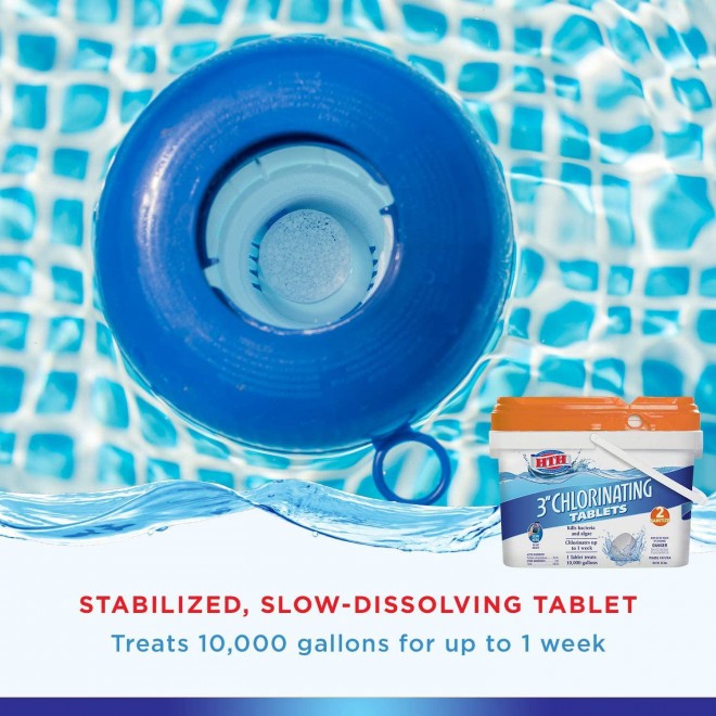 HTH 42030 3-inch Tablets Swimming Pool Chlorine, 37.5 lbs, Regular