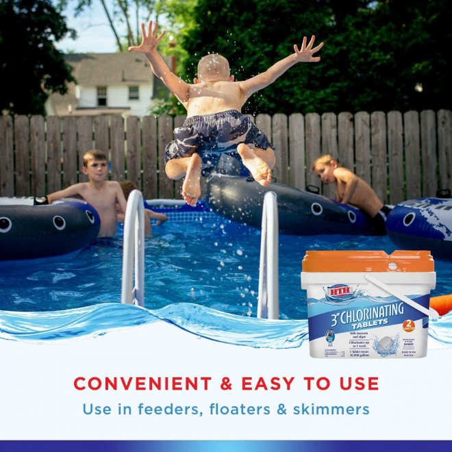 HTH 42030 3-inch Tablets Swimming Pool Chlorine, 37.5 lbs, Regular