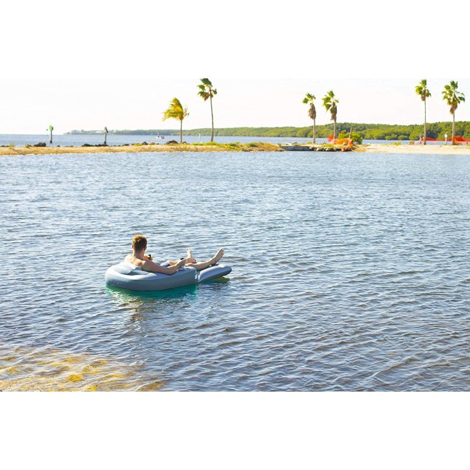 PoolCandy Splash Runner 2.5 Motorized Inflatable Pool Lounger, Water Hammock Raft for Pool or Lake, Toy for Adults & Kids, Lightweight, Durable, Propellers Enclosed w/Safety Grill, Batteries Required