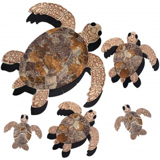Aquatic Custom Tile Brown Sea Turtle Family Porcelain Swimming Pool Mosaic