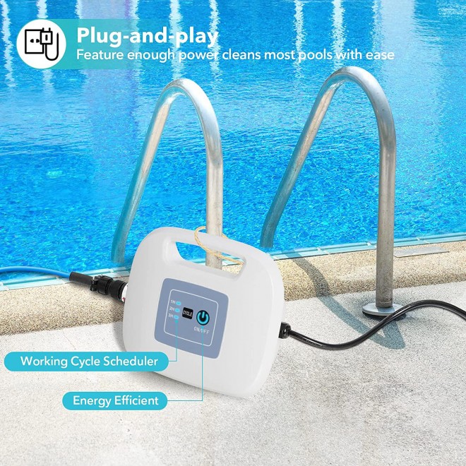 AIPER SMART Automatic Robotic Pool Cleaner with Powerful Dual-motors, Large Top Load Cartridge Filter, Tangle-Free Swivel Cord&Wall Climbing, Ideal for In-Ground/Above Ground Pools Up To 50 Feet