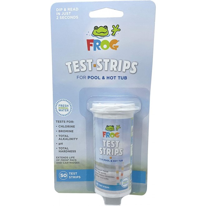 Pool Frog Bac Pac Chlorine Cartridge Refill 12-Pack – Model 5051 Fits Pool Frog 6100, 5400, 5100, 5200, 5600 (with Bonus Pool Frog Test Strip 50 Pack)