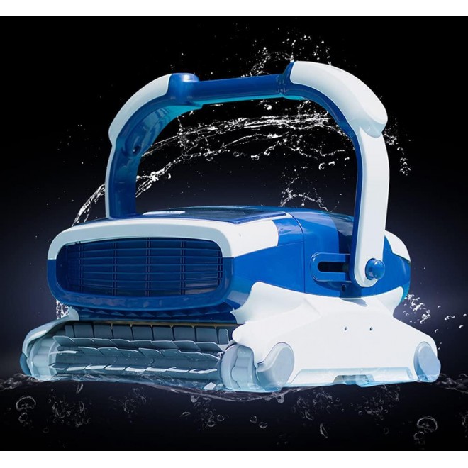 Metalix Aquabot Elite Robotic Pool Cleaner with Caddy Included, Triple Scrubbing Brushes, Massive Dual Cartridge Filters, Quickdraw Filters, and 3 Yr Warranty