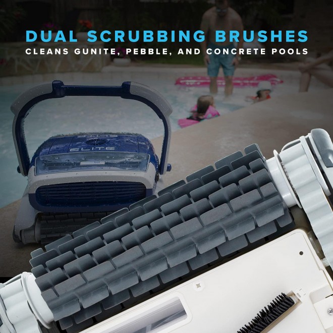 Metalix Aquabot Elite Robotic Pool Cleaner with Caddy Included, Triple Scrubbing Brushes, Massive Dual Cartridge Filters, Quickdraw Filters, and 3 Yr Warranty