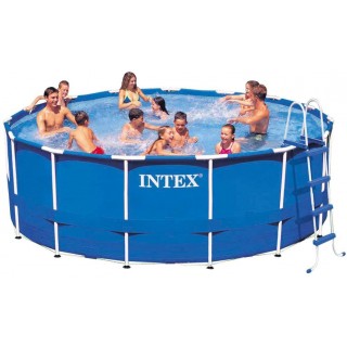 Intex 15ft X 48in Metal Frame Pool Set with Filter Pump, Ladder, Ground Cloth & Pool Cover