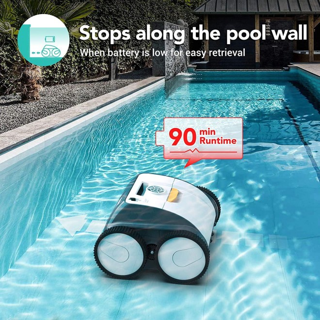 AIPER SMART Cordless Robotic Pool Cleaner, Wall-Climbing, Triple-Motor, Intelligent Route Plan Tech Automatic Pool Cleaner, Max Cleaning Coverage, Ideal for in/Above Ground Pools Suit for 1614 Sq Ft