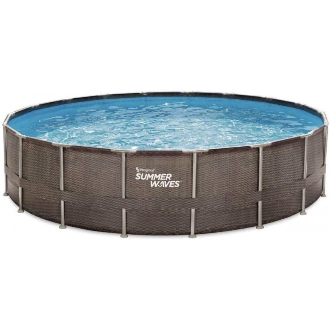 Summer Waves 18ft x 48in Above Ground Frame Pool Set with Filter Pump & Ladder