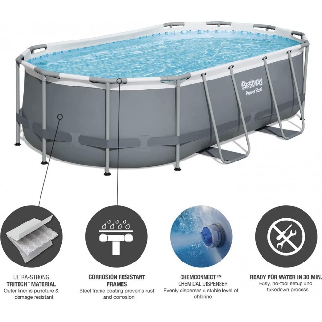 Bestway Power Steel Above Ground Pool Set (14' x 8'2