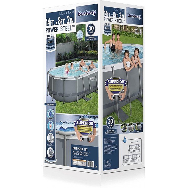 Bestway Power Steel Above Ground Pool Set (14' x 8'2