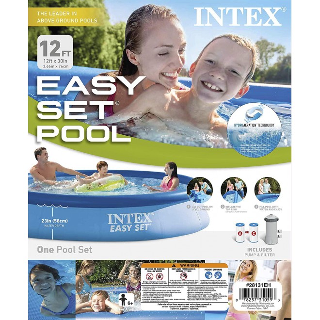 Intex 28131EH 12ft X 30in Easy Pool Set, 12 ft x 30 in, Blue