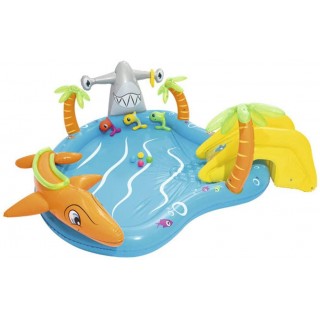 Aimir Kids Inflatable Swimming Pool, Oceanarium Paddling Pool with Slides Family Childrens Swimming Pool Summer Outdoor Backyard Water Toy Game Center