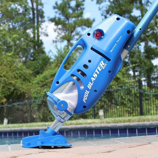 Pool Blaster Max Cordless Rechargeable, Battery-Powered, Pool-Cleaner with 10.5” Scrub Brush Head, Large Filter Bag, Ideal for In-Ground Pool and Above Ground Pools for Leaves, Dirt and Sand & Silt.