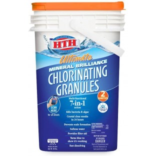HTH 22009 Ultimate Mineral Brilliance Chlorinating Granules for Swimming Pools, 50 lbs