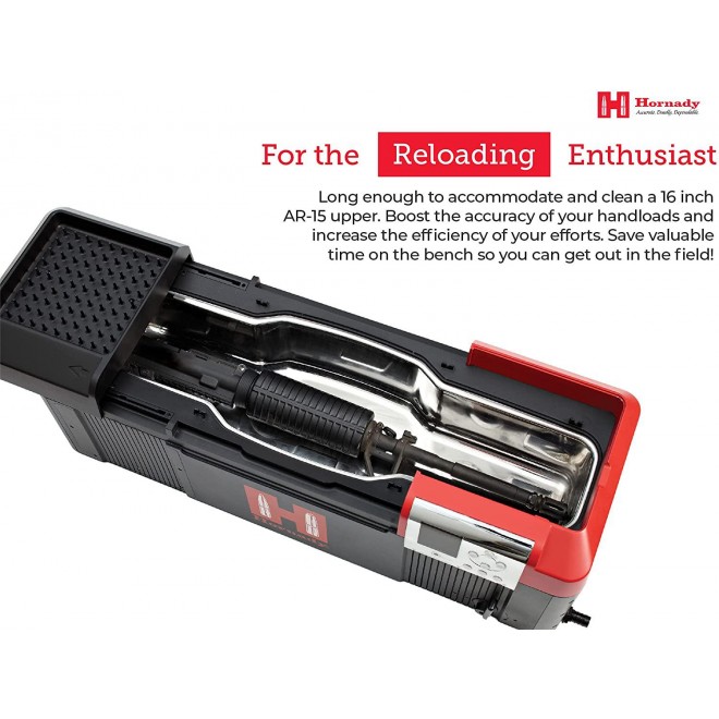 Hornady Lock-N-Load Hot Tub Sonic Cleaner – Clean Cases, Guns, Gun Parts and Equipment – Removes Carbon Residue, Tarnish and Oxidation – 9L Tank, Black