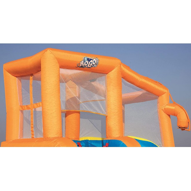 Bestway Hurricane Tunnel Blast Inflatable Water Park Play Center | Includes Big Water Slide, Water Blob, Climbing Wall, and Pool Area | Outdoor Summer Fun for Kids & Families