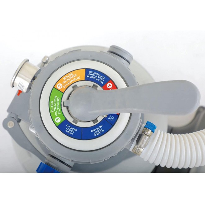 Summer Waves P53ST1600 Universal 12 Inch Sand Filter Pump Pool Cleaning System with 6 Function Handle for Above Ground Swimming Pool