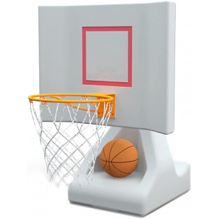 POOL SHOT Rock the House Poolside Basketball Hoop with Powder Coated Hoop, Stainless Steel Hardware, and 2 Basketballs - In Ground or Above Ground Pool Basketball Hoop
