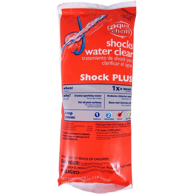 Aqua Chem 22816AQU-36 36-Pack Shock Plus Water Clarifier for Swimming Pools, 1-Pound
