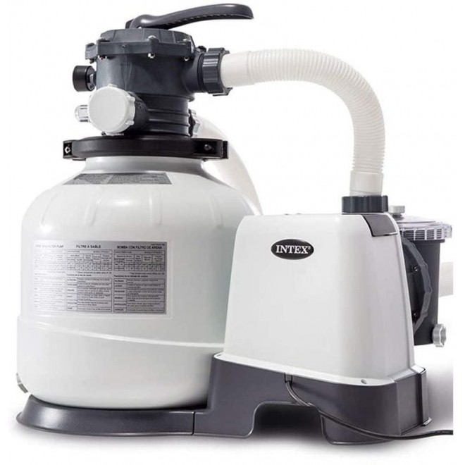 Intex Pool Sand Filter Pump with Pool Vacuum and Wall Mount Pool Surface Skimmer