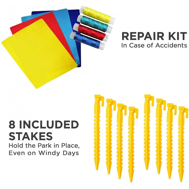 Deluxe Inflatable Water Slide Park – Heavy-Duty Nylon Bounce House for Outdoor Fun - Climbing Wall, Slide, Bouncer & Splash Pool – Easy to Set Up & Inflate with Included Air Pump & Carrying Case