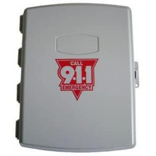 Emergency Pool Phone - 911 Only Cellular Phone Inside AC Powered Hard-Wired Weatherproof Enclosure Cabinet Box Waterproof