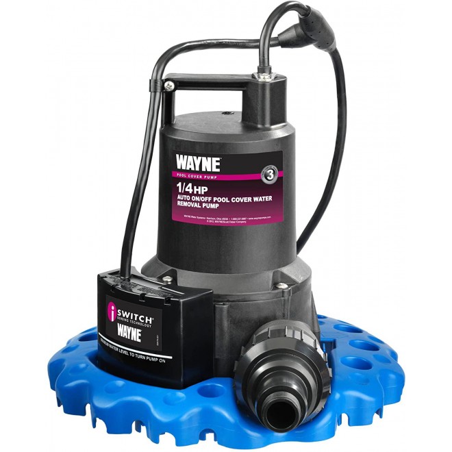 Wayne 57729-WYNP WAPC250 Pool Cover Pump & 57729-WYN1 EEAUP250 1/4 HP Automatic ON/OFF Electric Water Removal Pump