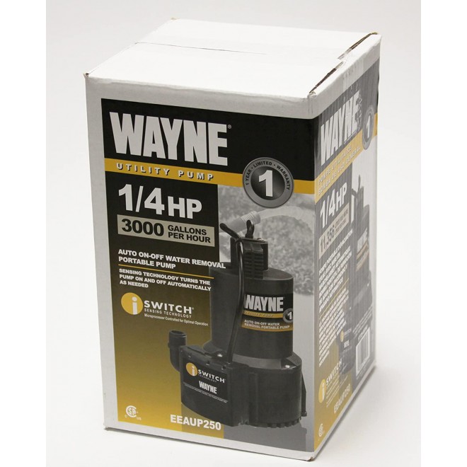 Wayne 57729-WYNP WAPC250 Pool Cover Pump & 57729-WYN1 EEAUP250 1/4 HP Automatic ON/OFF Electric Water Removal Pump