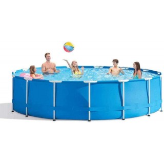 XLBHSH KERPAL 305×76 cm Metal Frame Pool Round Frame Above Ground Pool Pond Family Swimming Pool Structure Pool with Filter Pump