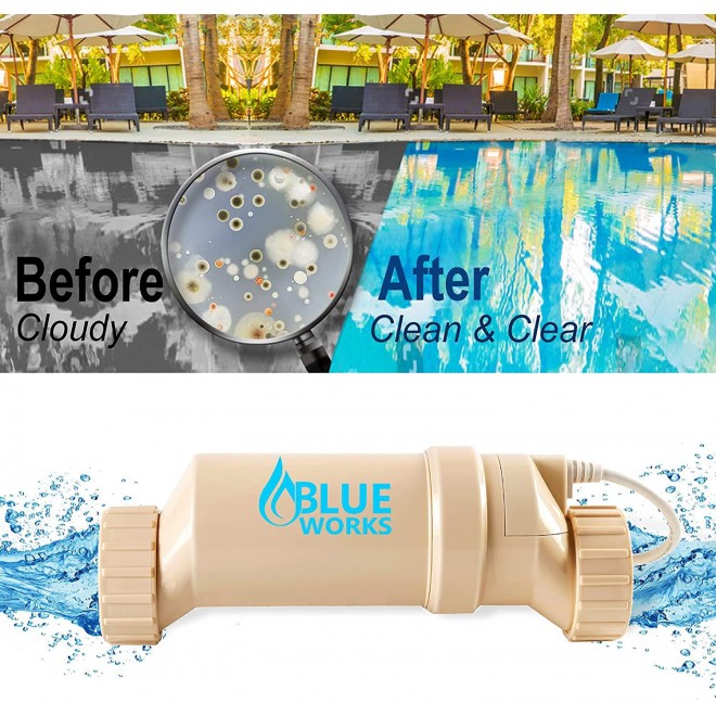 BLUE WORKS Salt Cell Model Number: BLW1T15H, Compatible with Hayward Aquarite Salt Cell Model Number: T-CELL-15 for Salt Pool | Cell Plates Made by USA Manufacturer