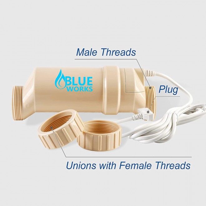 BLUE WORKS Salt Cell Model Number: BLW1T15H, Compatible with Hayward Aquarite Salt Cell Model Number: T-CELL-15 for Salt Pool | Cell Plates Made by USA Manufacturer