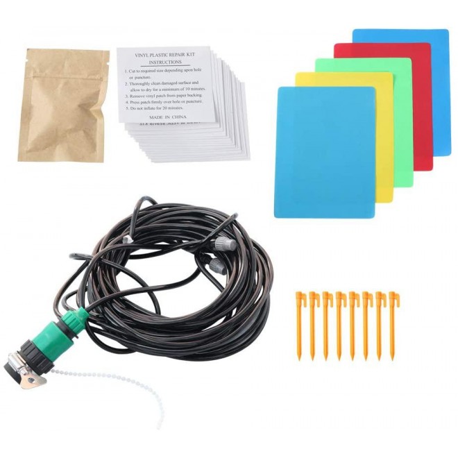 Inflatable Bounce House, 6 in 1 Water Slide Park w/Jumping Area, Climbing Wall, Cannon, Including Carry Bag, Repair Kit, Stakes for Kids Outdoor (Upgrade Version)