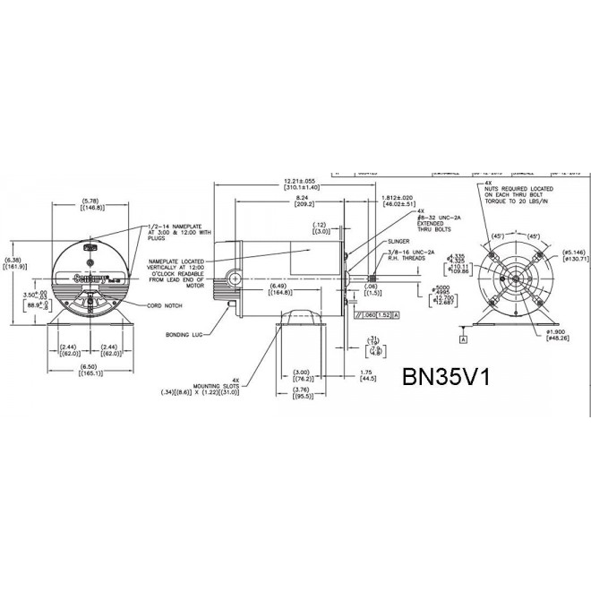 Pool Pump Motor, 1-1/2 HP, 3450, 115/230V
