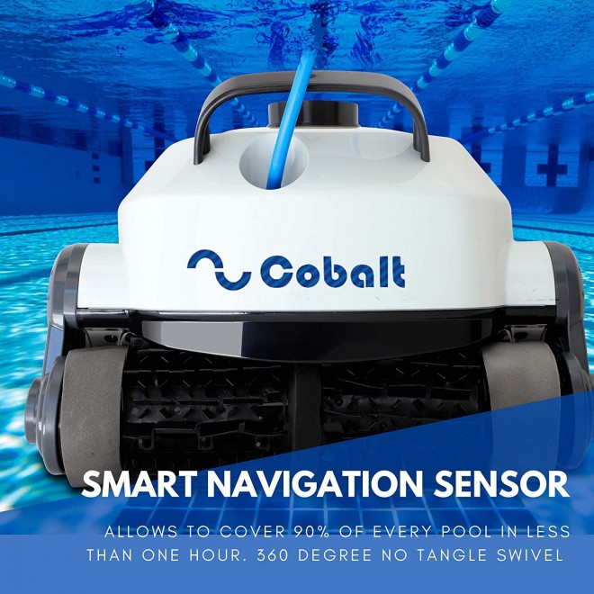 Nu Cobalt NC23 Smart Logic Robotic Pool Cleaner for Medium to Big Above Ground Pools as Well as Small inground Pools Floor Cleaner
