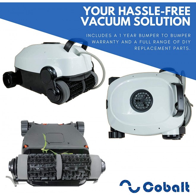 Nu Cobalt NC23 Smart Logic Robotic Pool Cleaner for Medium to Big Above Ground Pools as Well as Small inground Pools Floor Cleaner