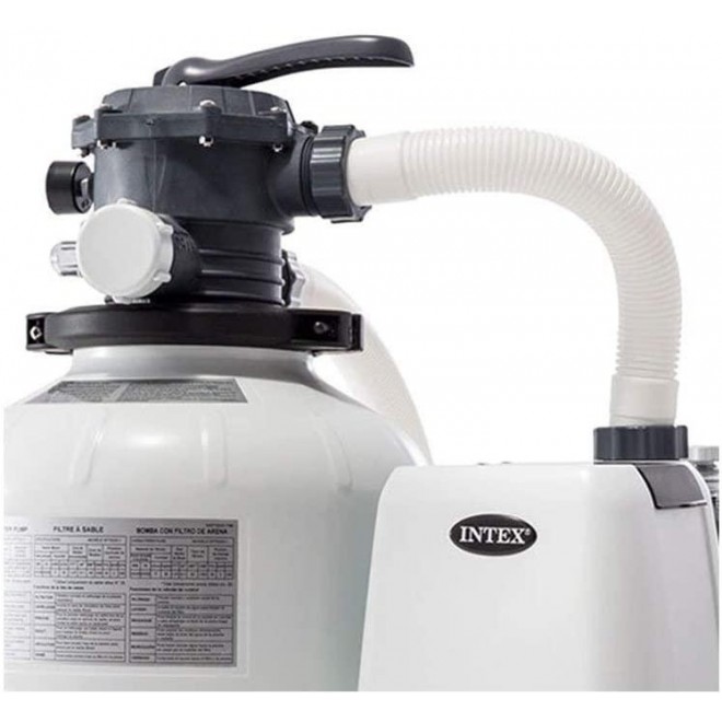 Intex Pool Sand Filter Pump with Pool Vacuum and Wall Mount Pool Surface Skimmer
